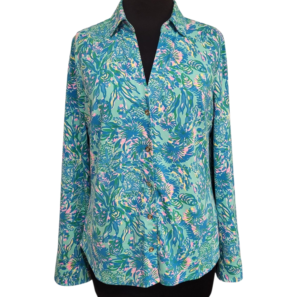 LILLY PULITZER Marlena UPF 50+ Button-Down L